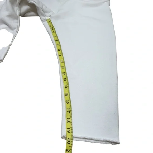 Frank & Eileen Sweatpants Cropped Pants Womens M White Tee Lab  Terry Cloth - Picture 10 of 13